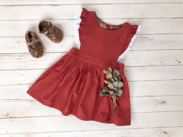 Baby girl in hot sale red frock