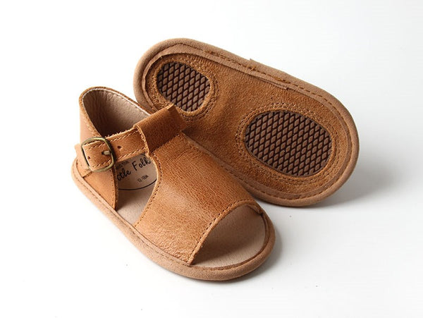 'Tan' Cub Sandals | Waxed Leather | Soft Soled