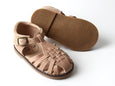 'Camel' Woven Sandal | Hard Soled | Waxed Leather