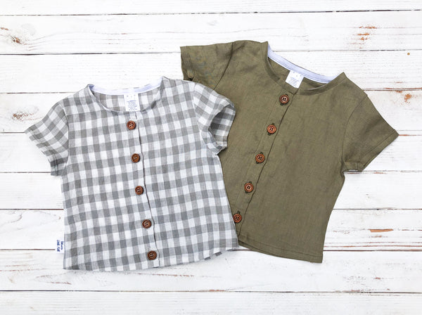 Linen Button Up Shirt | SHORT Sleeve | Various Colours
