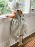 Sage Stripe Pocket Dress (Scoop Back)