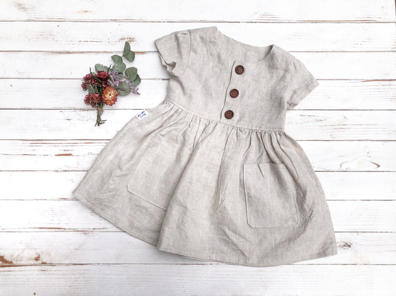 Linen Button Up Dress | Short Sleeve | Various Colours