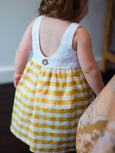 Embroided Gingham Dress (Scoop Back)